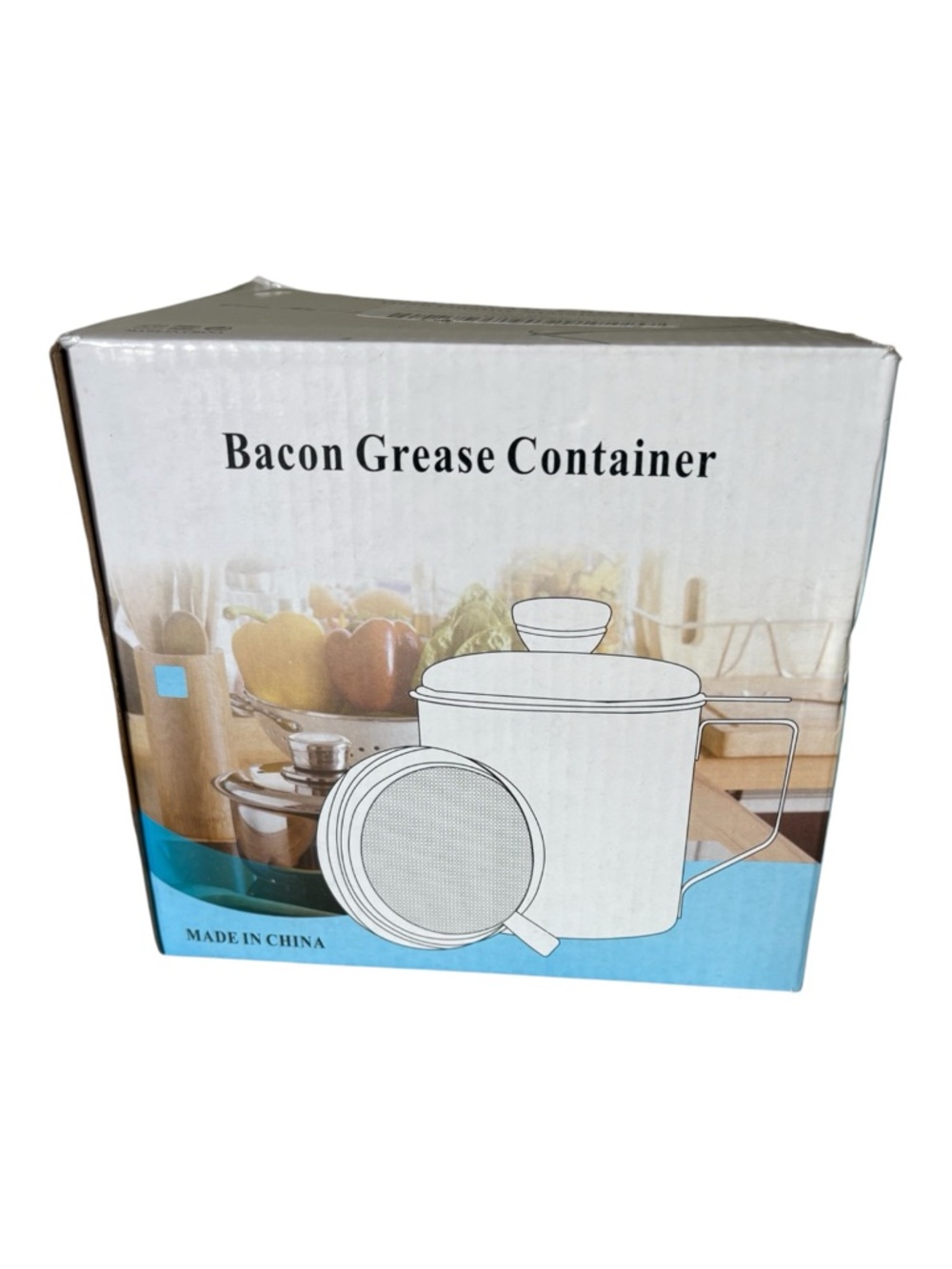Bacon Grease Container - Black Stainless Steel